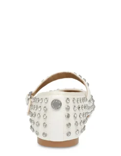 Outlet steve madden Ballerines Mary Jane Spike – Blanc Clouté