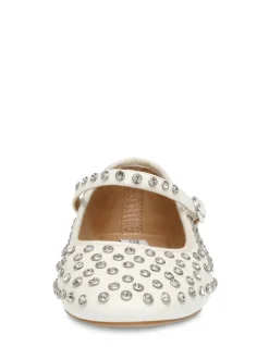 Outlet steve madden Ballerines Mary Jane Spike – Blanc Clouté