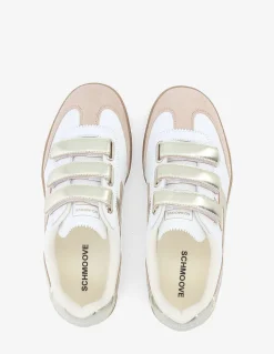 schmoove Basket de ville Femme sheffield straps w Cuir Blanc/Doré