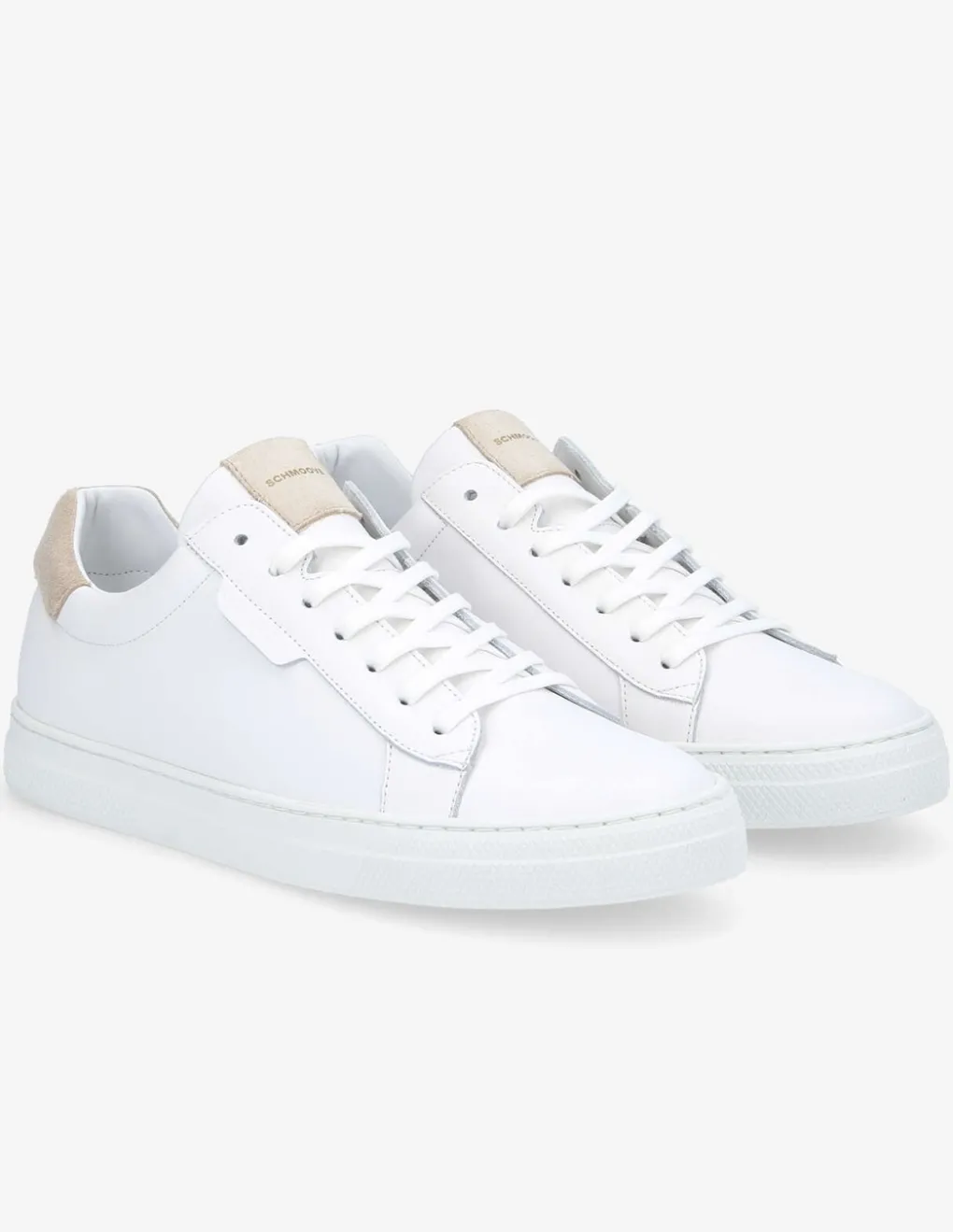 Best schmoove Baskets basses homme spark clay m en cuir blanc avec détails beige
