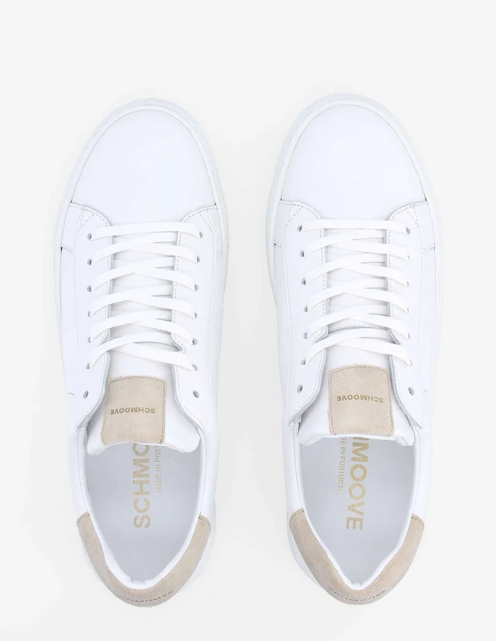 Best schmoove Baskets basses homme spark clay m en cuir blanc avec détails beige