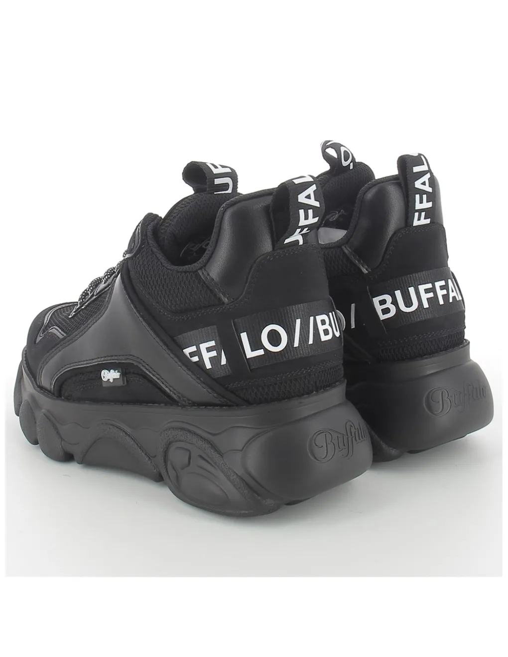 Sale buffalo baskets compensées femme chai black imi suede/ mesh vegan