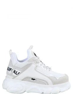 Outlet buffalo baskets compensées femme chai white imi suede/ mesh vegan