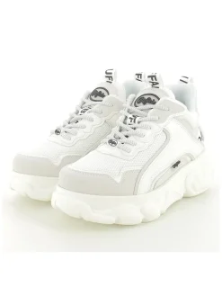 Outlet buffalo baskets compensées femme chai white imi suede/ mesh vegan