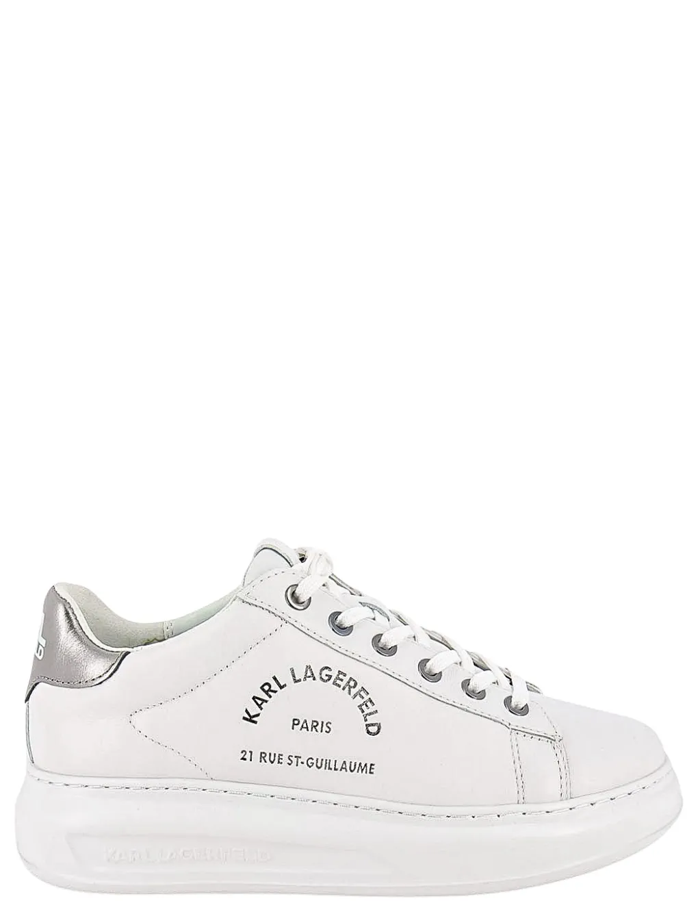 Outlet karl lagerfeld Baskets compensées femme kapri maison karl lace cuir blanc