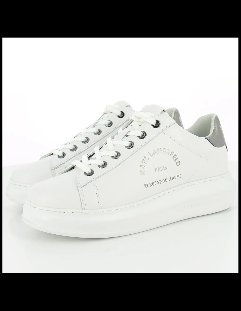 Outlet karl lagerfeld Baskets compensées femme kapri maison karl lace cuir blanc