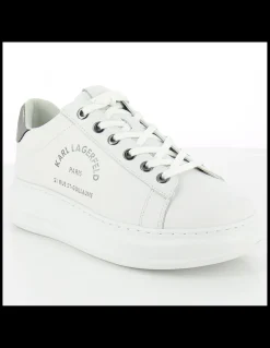 Outlet karl lagerfeld Baskets compensées femme kapri maison karl lace cuir blanc