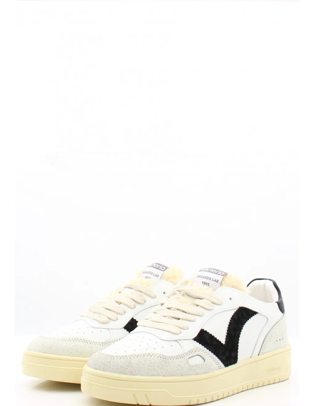 Hot victoria Baskets de Ville Femme 1257124 Negro Blanc/Gris