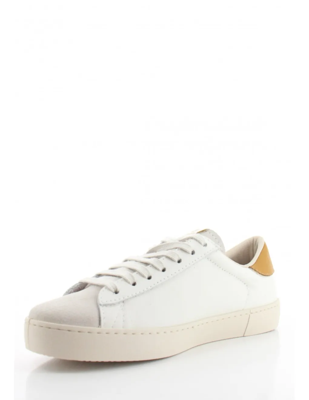 victoria Baskets de ville Femme Berlin Piel & Serraje Cuir Blanc/Jaune