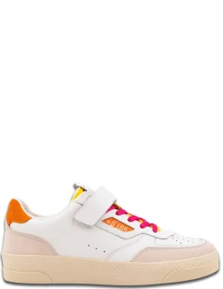 New 0-105 Baskets de ville femme hazel funky cuir blanc/rose/orange