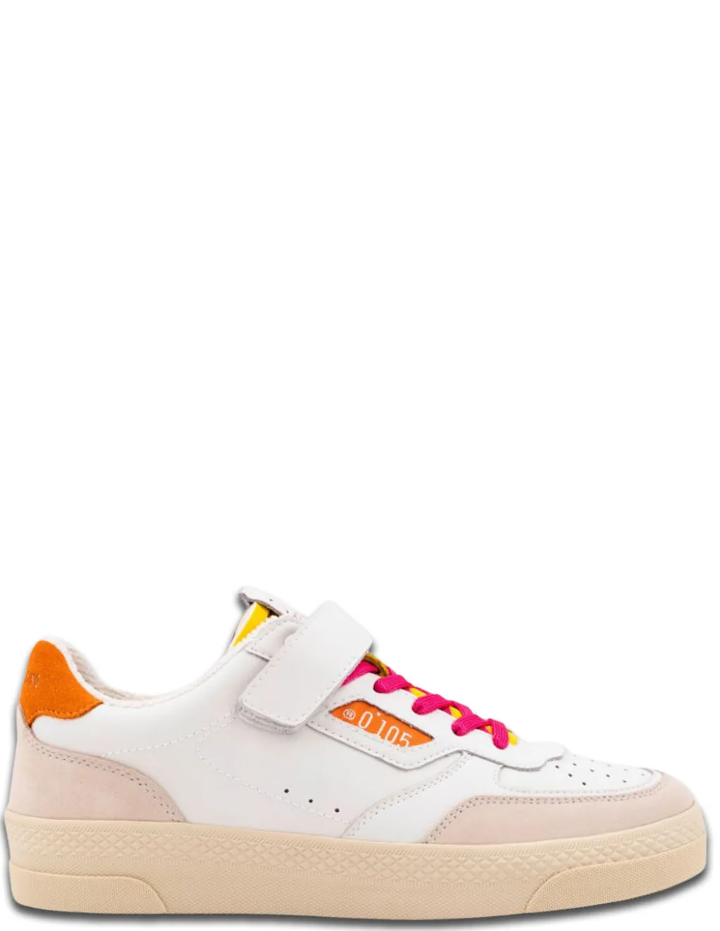 New 0-105 Baskets de ville femme hazel funky cuir blanc/rose/orange