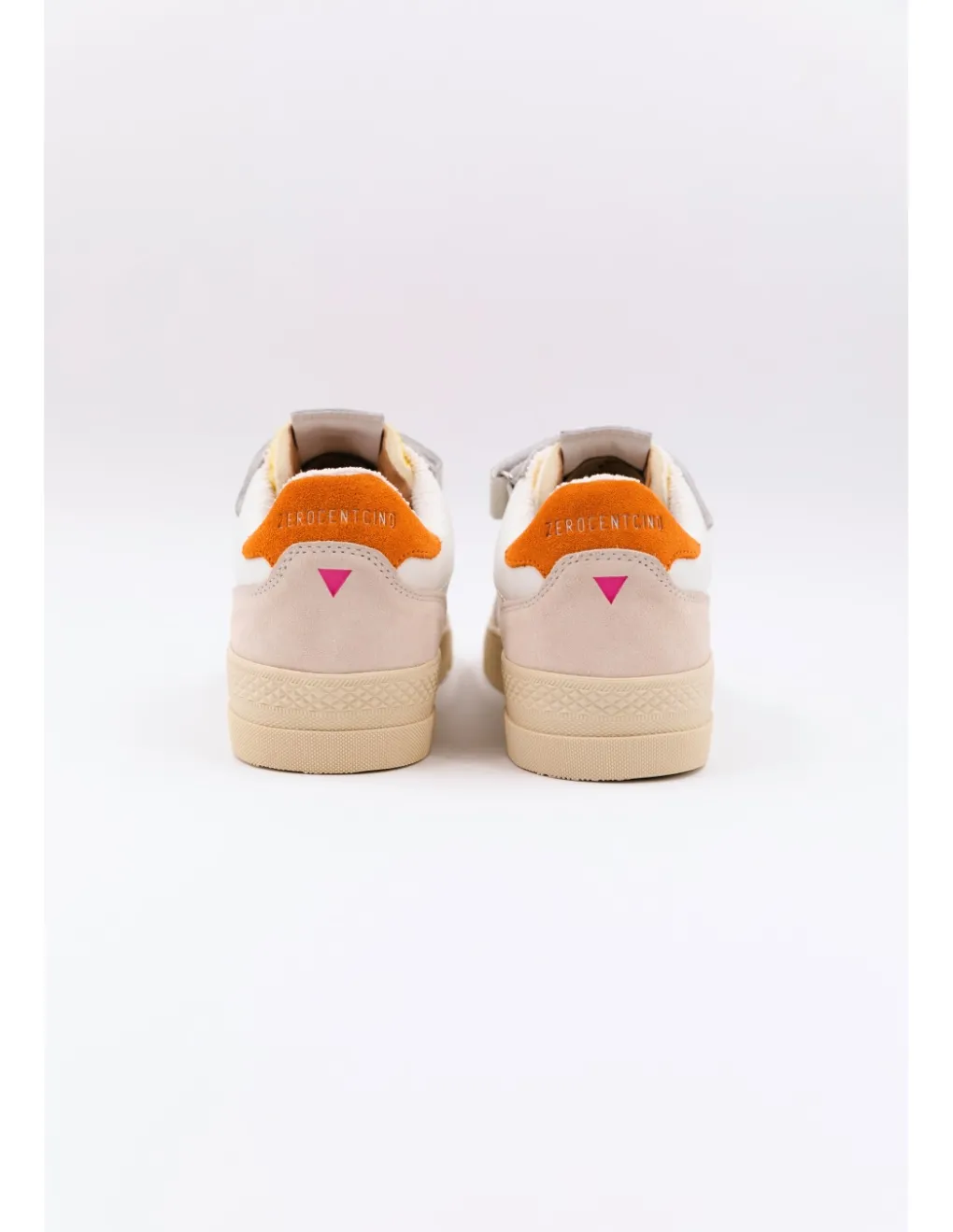 New 0-105 Baskets de ville femme hazel funky cuir blanc/rose/orange