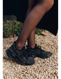 Clearance steve madden Baskets de ville Femme Maxout Sneaker Noir Paillettes