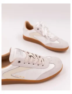 Hot 0-105 Baskets de Ville Femme Nova White Satin
