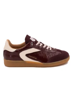 Clearance 0-105 Baskets de Ville Femme Nova Royale Polish Cuir Bordeaux