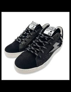 New semerdjian Baskets De Ville Femme Roy Cuir Noir/ Argenté