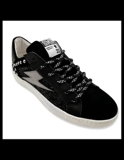 New semerdjian Baskets De Ville Femme Roy Cuir Noir/ Argenté
