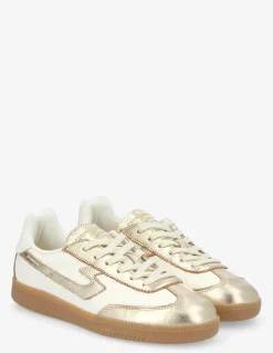 Hot schmoove Baskets de ville femme Sheffield Jogger W Cuir Blanc/Doré