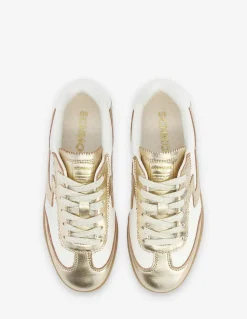 Hot schmoove Baskets de ville femme Sheffield Jogger W Cuir Blanc/Doré