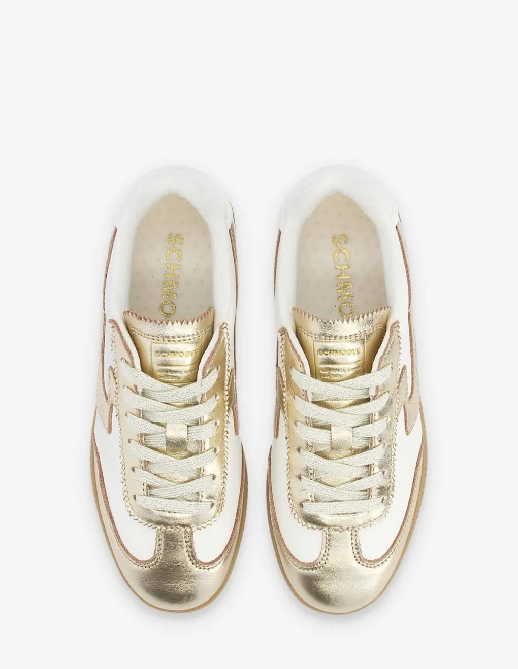 Hot schmoove Baskets de ville femme Sheffield Jogger W Cuir Blanc/Doré