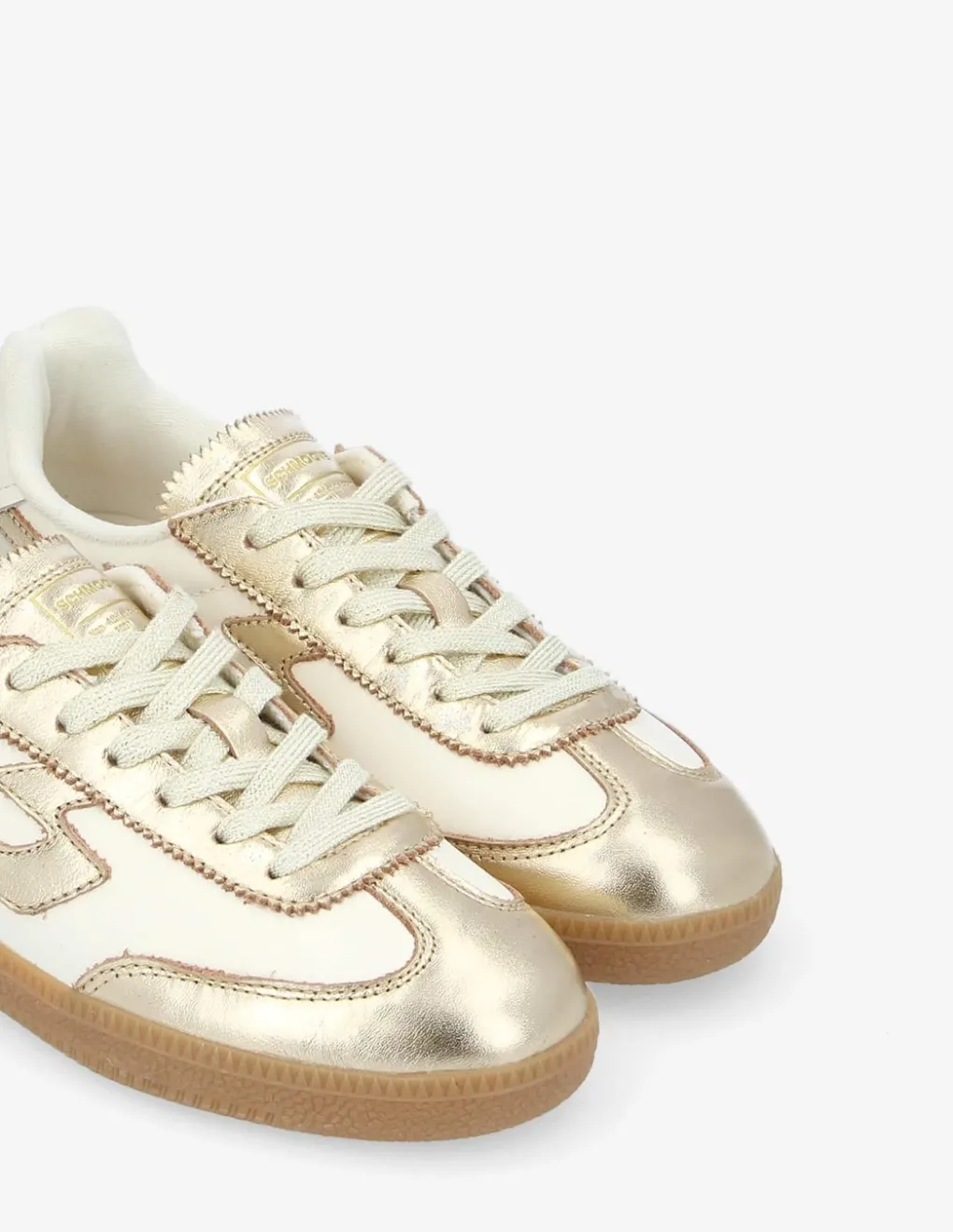 Hot schmoove Baskets de ville femme Sheffield Jogger W Cuir Blanc/Doré