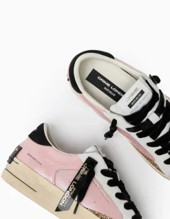 Discount crime london Baskets de Ville Femme sk8 deluxe Pink Gold Black