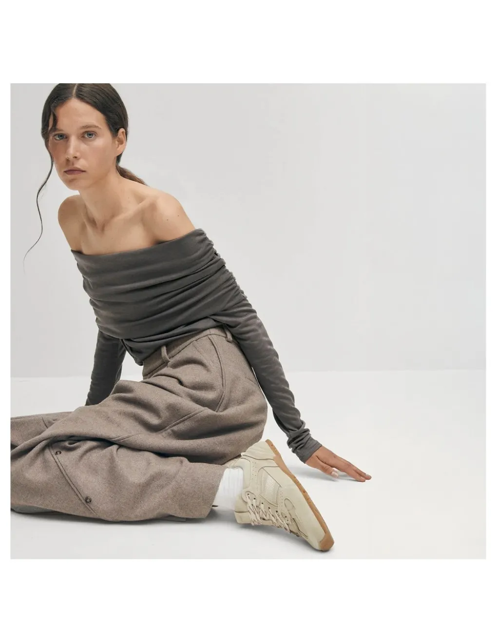Outlet alohas Baskets de Ville Femme tb.56 suede cream leather