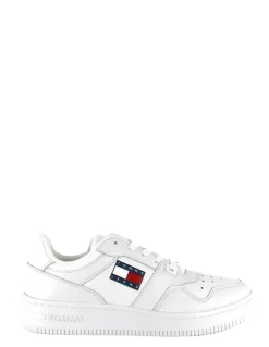 Clearance tommy hilfiger baskets de ville femme tommy jeans retro ba blanc