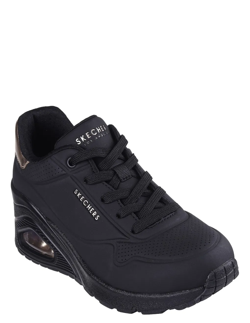 Hot skechers Baskets de ville Femme uno wedge - hi steps black gold