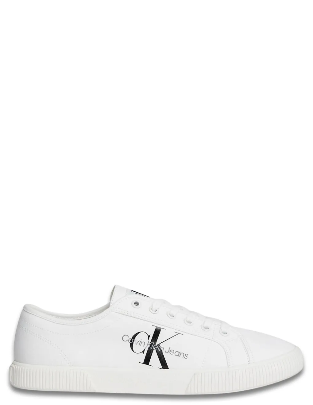 Hot calvin klein Baskets de ville homme ess vulcanized low toile blanc