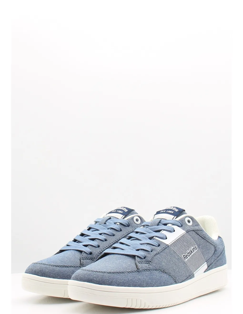 New redskins Baskets de ville homme glamour Bleu Denim/Blanc