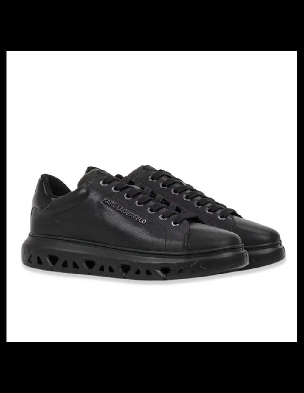 Discount karl lagerfeld Baskets De Ville Homme Kapri Kite Lo Lace Cuir Noir