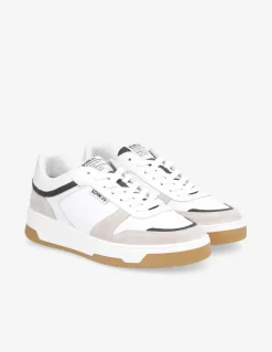 schmoove Baskets de ville homme smatch sneaker cuir blanc/gris/vert foncé