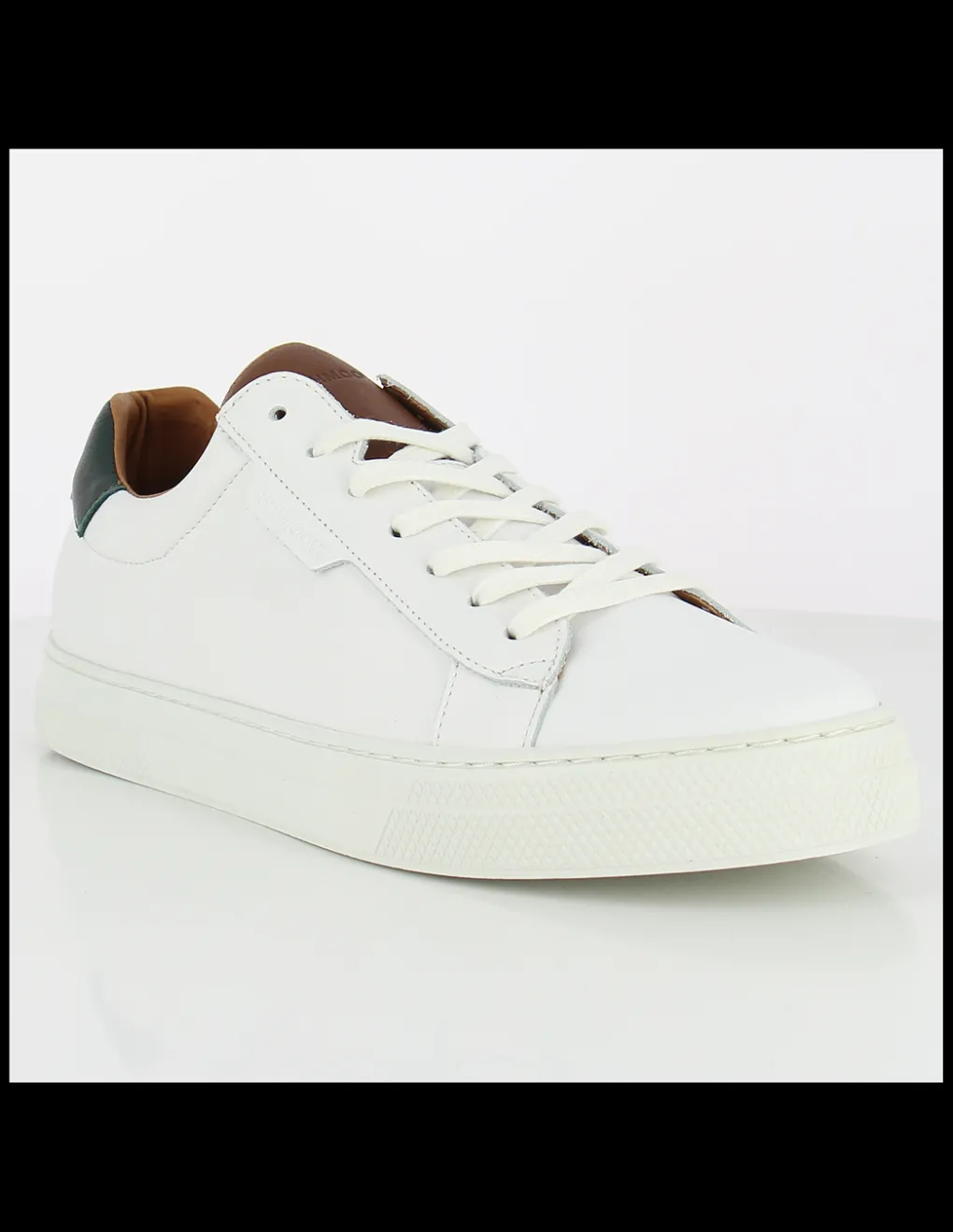 New schmoove baskets de ville homme spark clay cuir blanc/noir