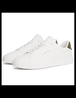 Clearance tommy hilfiger Baskets de Ville Homme th court White Kaki
