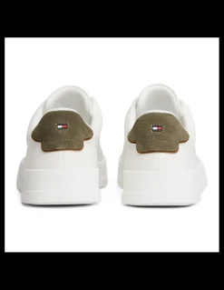 Clearance tommy hilfiger Baskets de Ville Homme th court White Kaki