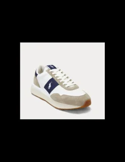 ralph lauren Baskets de ville Homme Train 89 Blanc Bleu Marine