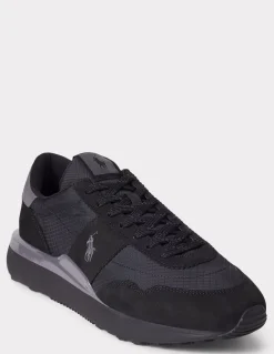Outlet ralph lauren Baskets de ville homme train 89 daim noir/gris