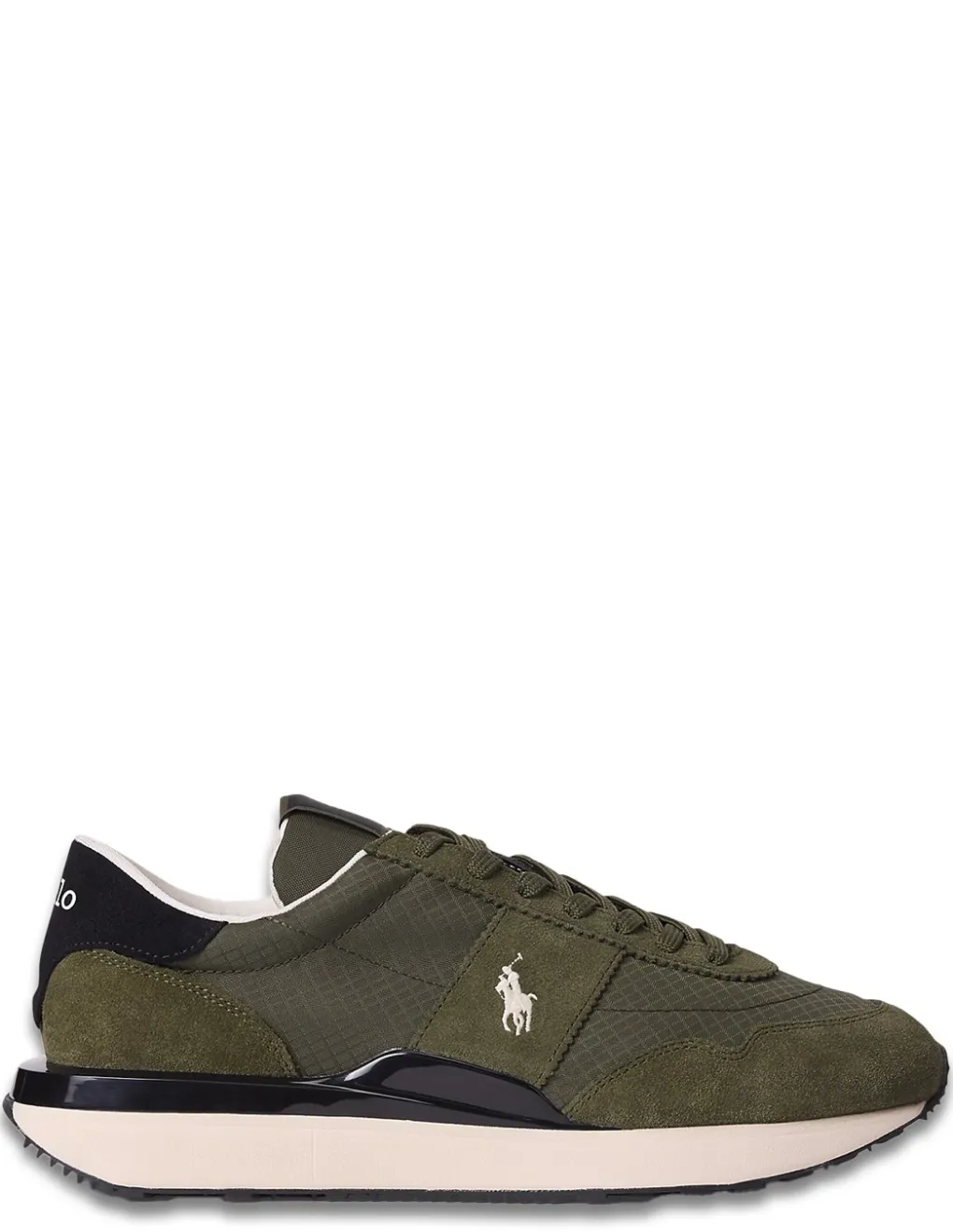 Outlet ralph lauren Baskets de ville homme train 89 dain vert kaki