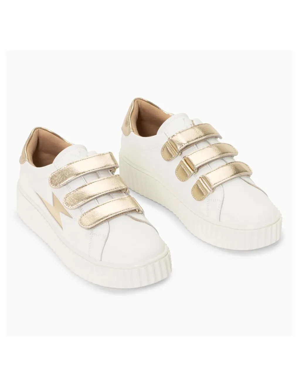 Outlet vanessa wu Baskets de Ville Marilou Blanches Détails Dorés