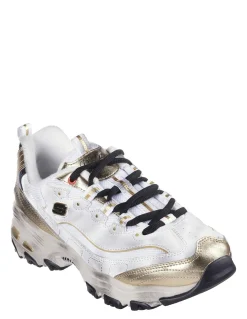 Clearance skechers Baskets Femme d'lites-vintage vision Blanc/Doré