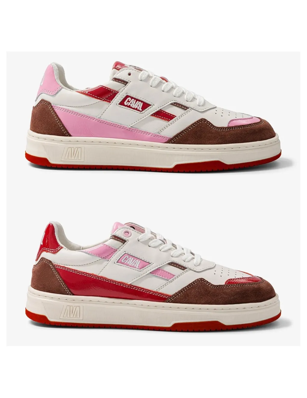 New caval Baskets Femme Playground White/ Pink/ Red/ Brown
