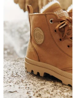 New palladium baskets fourrées femme pampa hi zip nubuck marron