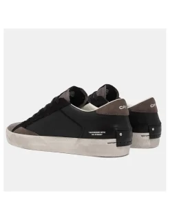 Outlet crime london Baskets Homme Distressed Cuir Noir