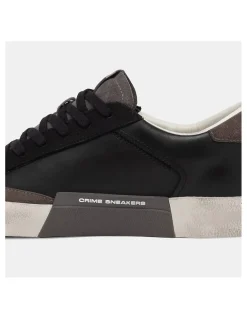 Outlet crime london Baskets Homme Distressed Cuir Noir