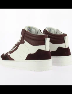Best semerdjian baskets montantes femme vale 8407 cuir blanc/bordeaux