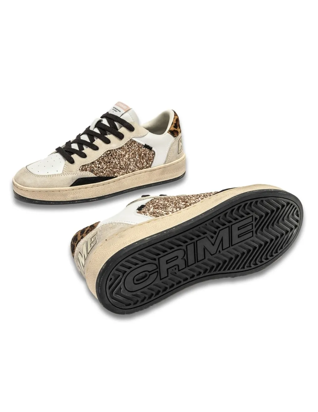Online crime london Baskets Tendance Femme Chelsea dorée/blanc/léopard