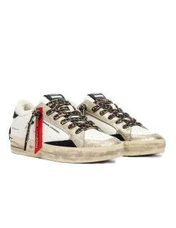 Sale crime london Baskets Tendance Femme Sk8 Cuir blanc