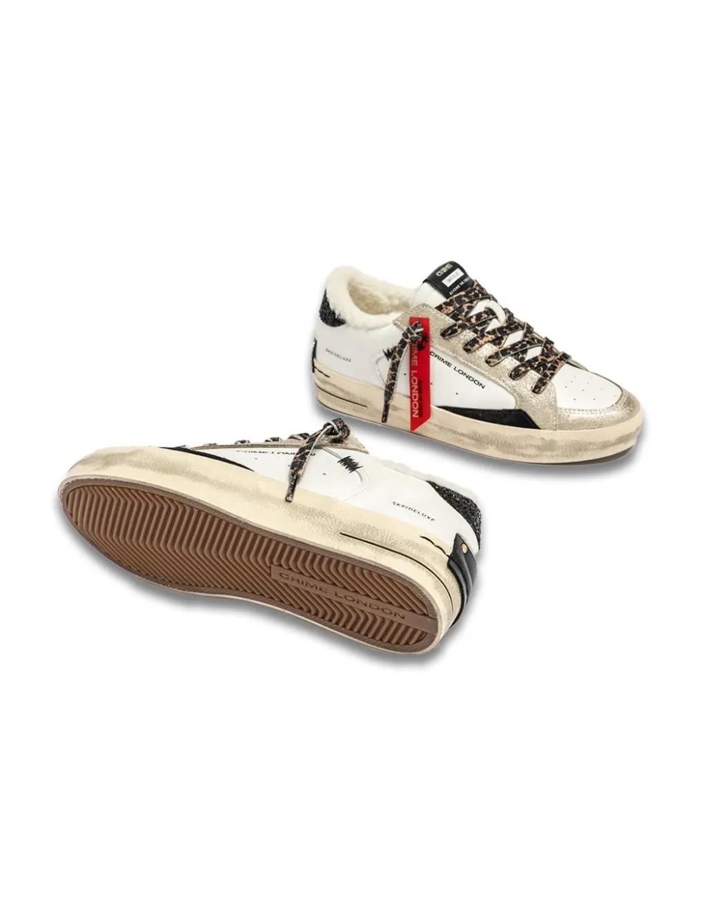 Sale crime london Baskets Tendance Femme Sk8 Cuir blanc