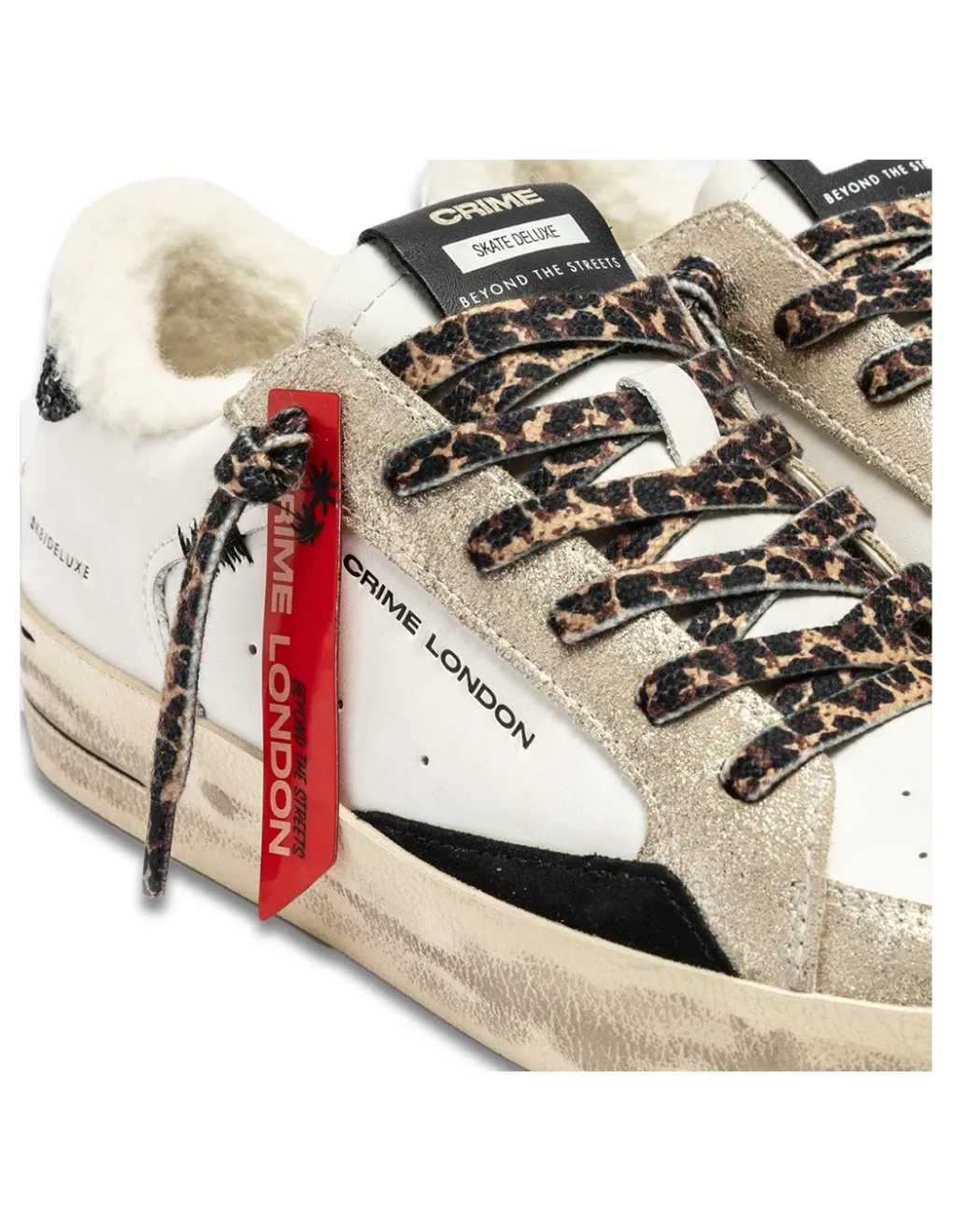 Sale crime london Baskets Tendance Femme Sk8 Cuir blanc